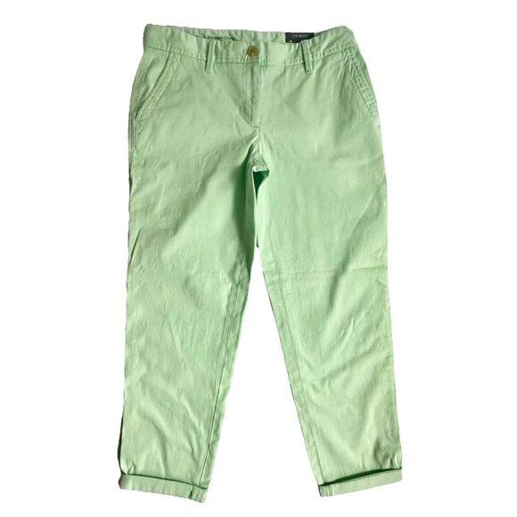 TALBOTS NWT $89 Relaxed Chino Casual Ankle Length Pants Size 2 Petite Mint Green - Picture 1 of 7